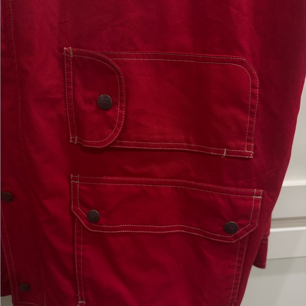Survivalon Cagney Jacket XXL Red USA Made Cotton Sailing Field Jacket Roll Hood - Picture 12 of 16